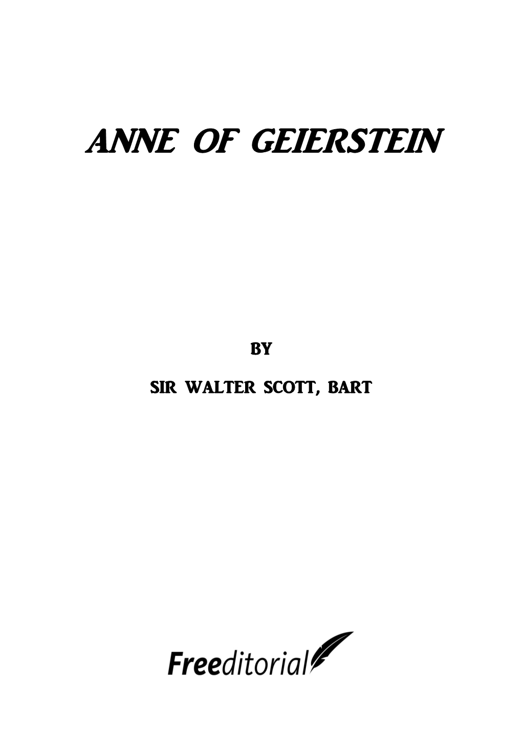 Anne of Geierstein