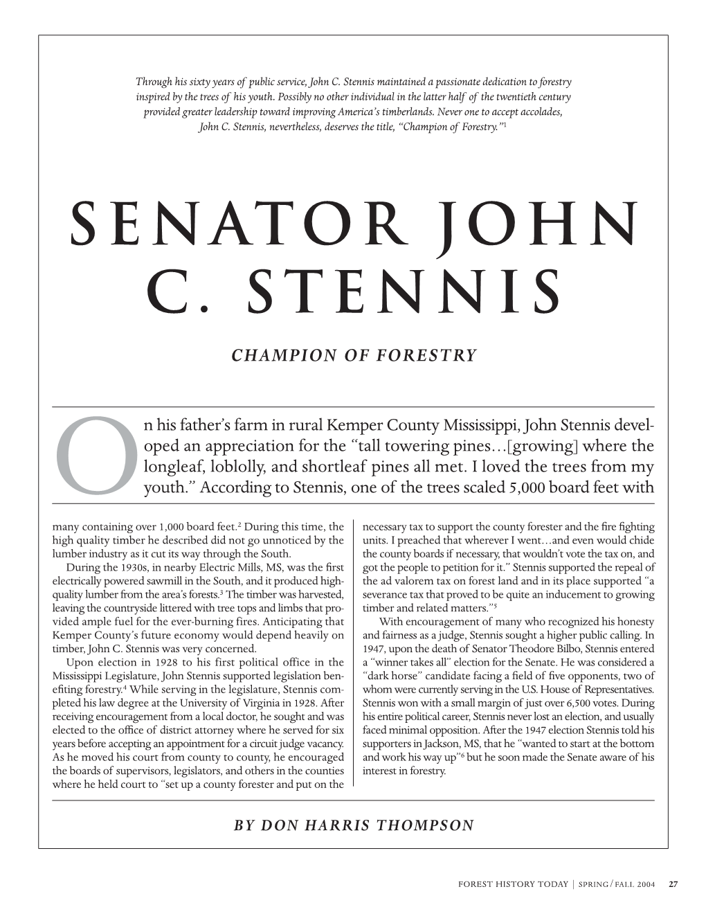 Senator John C. Stennis