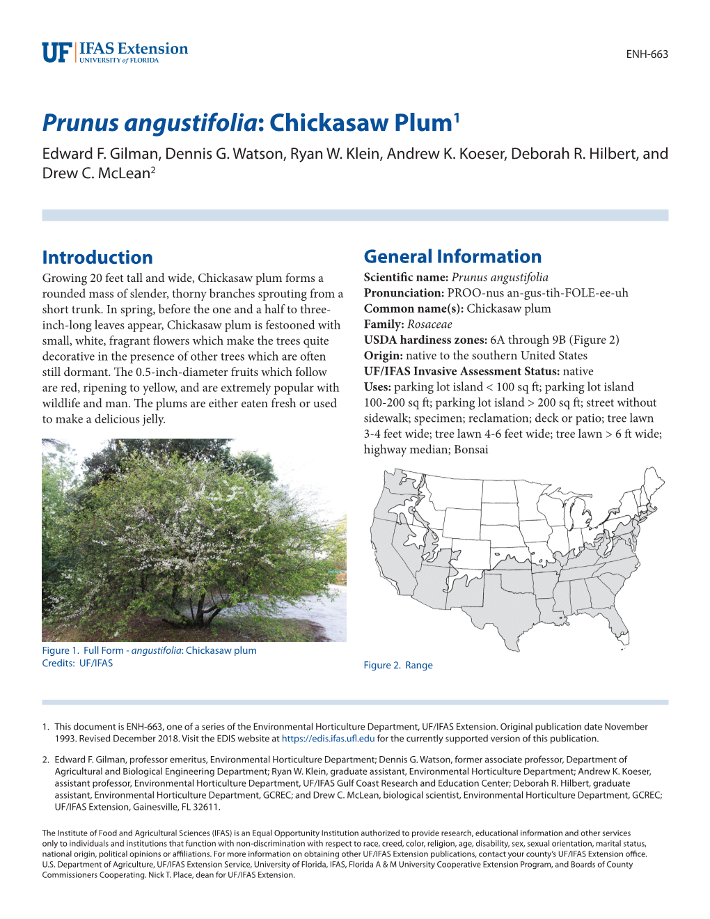 Prunus Angustifolia: Chickasaw Plum1 Edward F