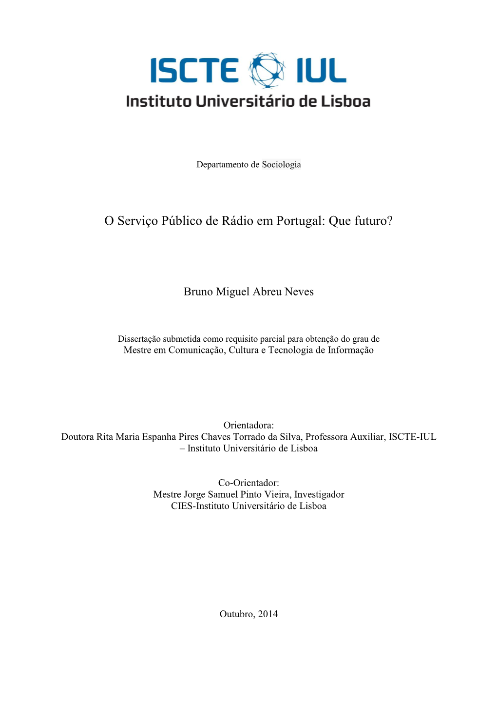 O Serviço Público De Rádio Em Portugal: Que Futuro?