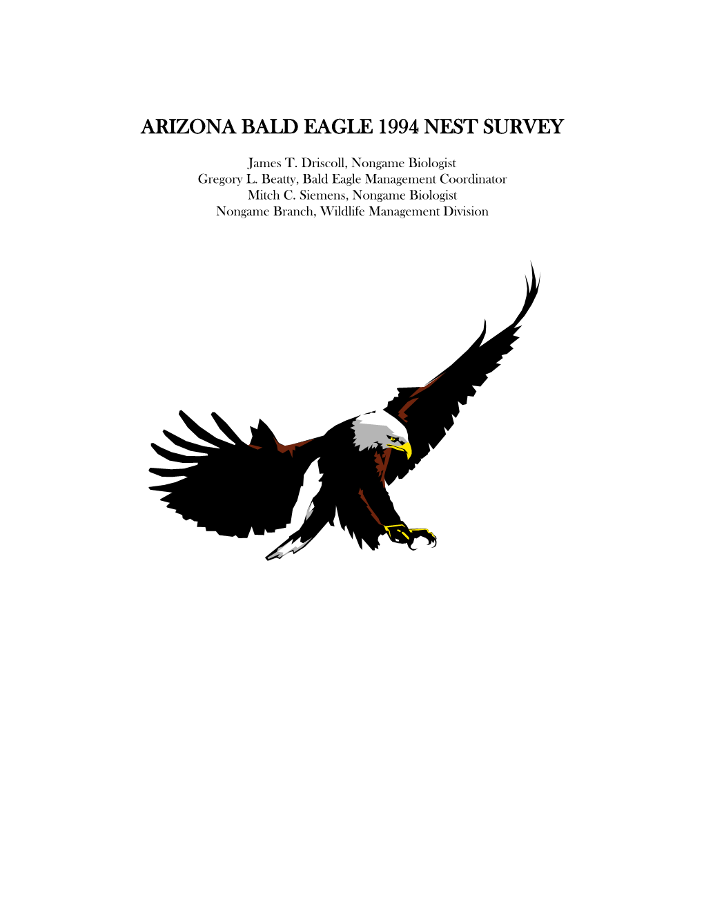 Arizona Bald Eagle Nest Survey: 1994