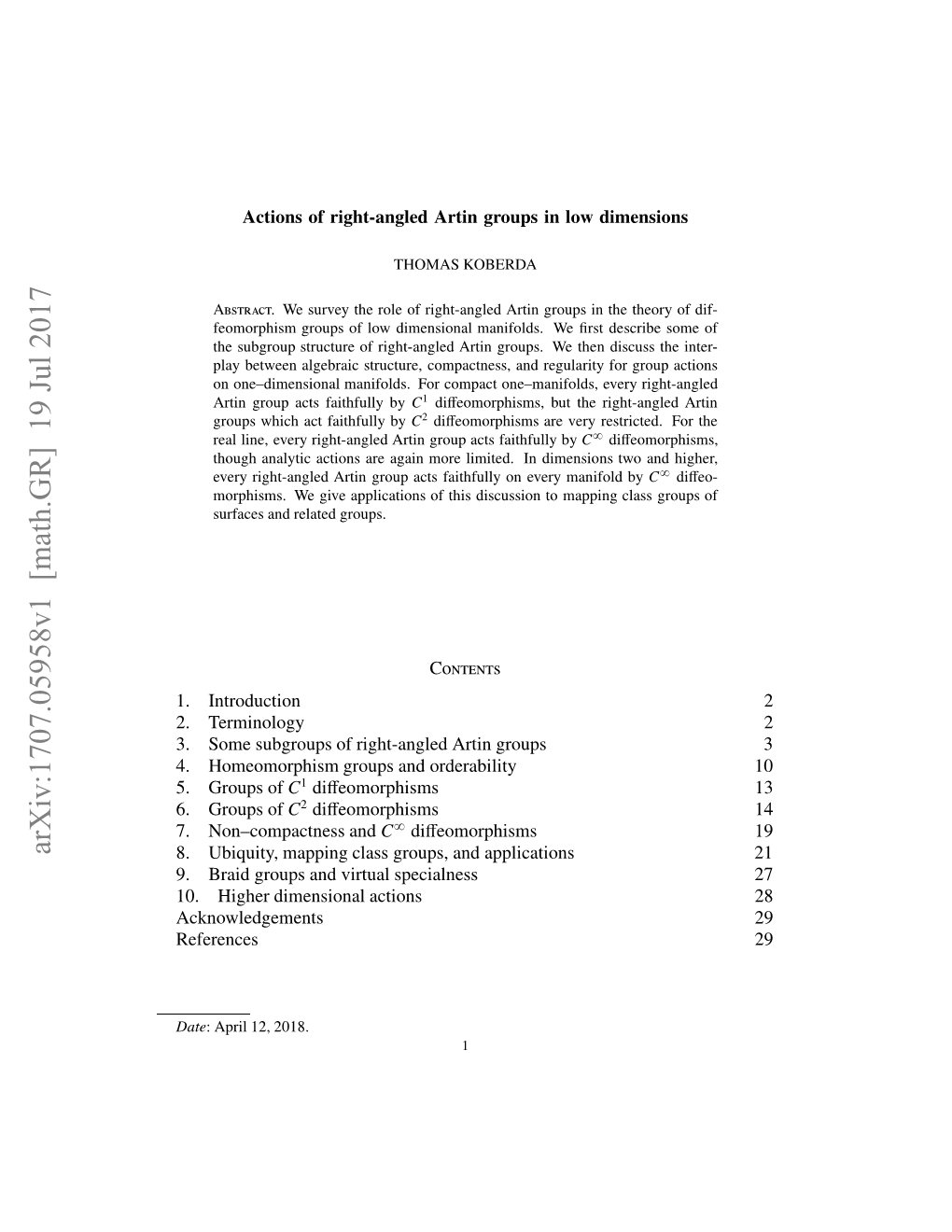 Actions of Right-Angled Artin Groups in Low Dimensions 3