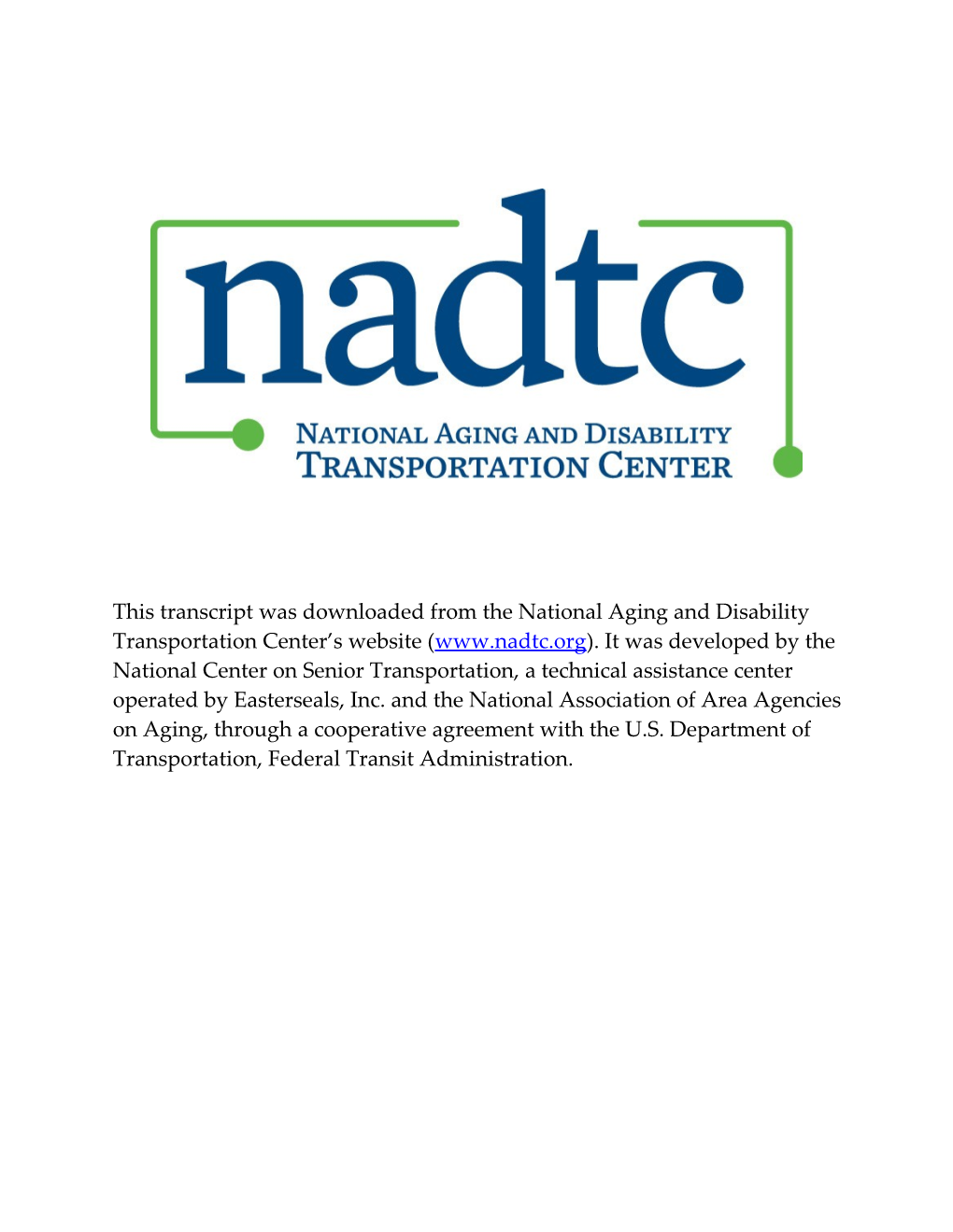 National Center on Senior Transportation