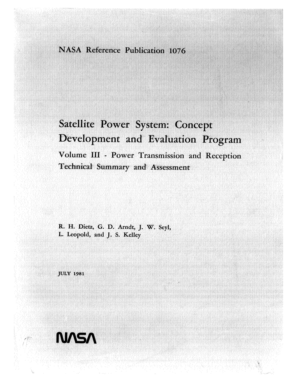 NASA Reference Publication 1076
