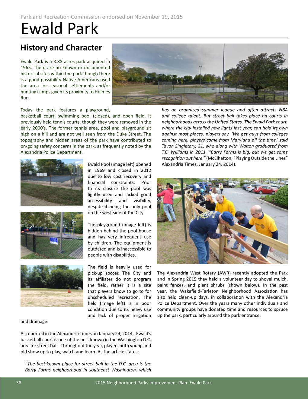 Ewald Park History and Character
