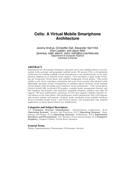 Cells: a Virtual Mobile Smartphone Architecture