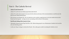 Part 4 – the Catholic Revival
