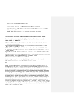 D'haijère & Al. • Phylogeny and Taxonomy of Ypsilopus