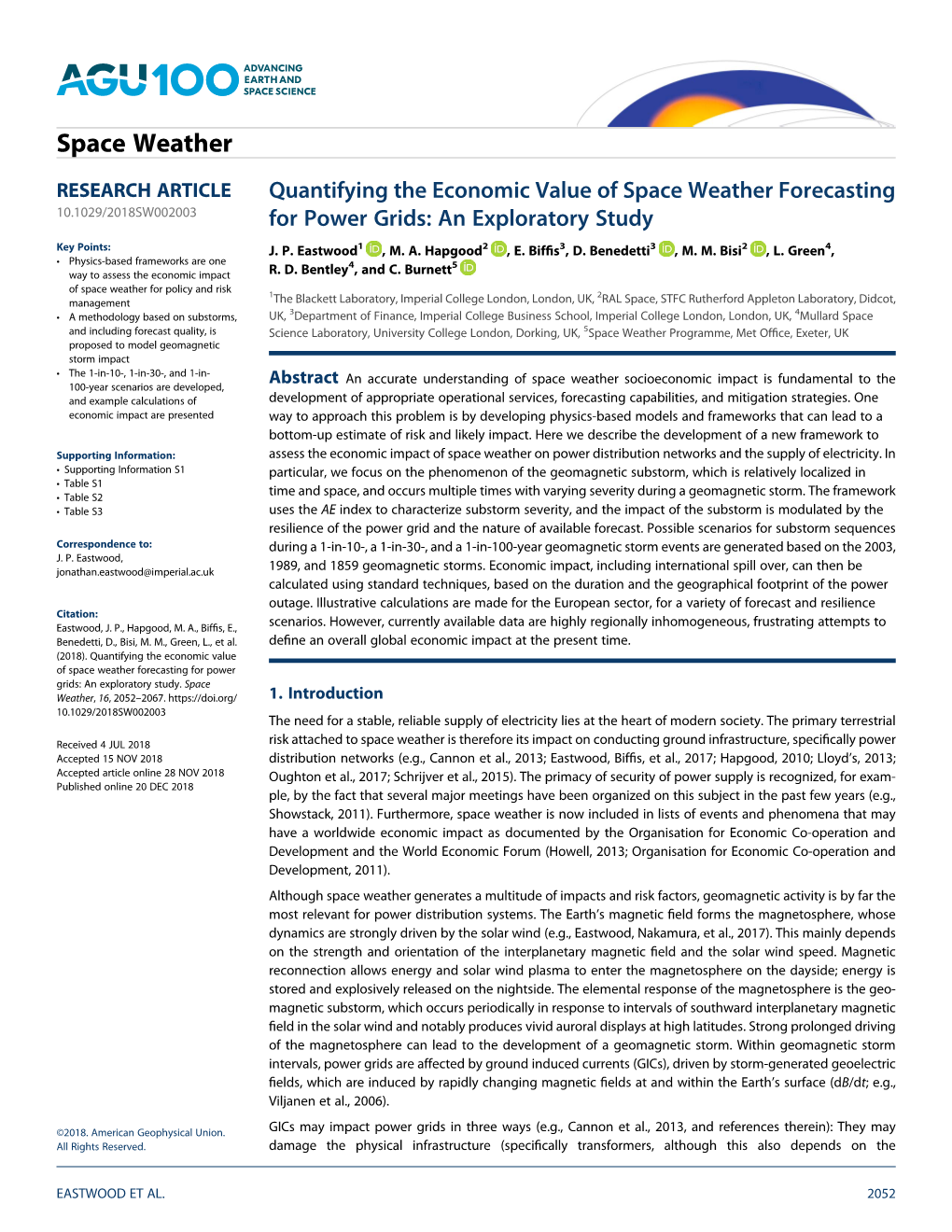 Quantifying the Economic Value of Space Weather Forecasting for Power Grids: an Exploratory Study