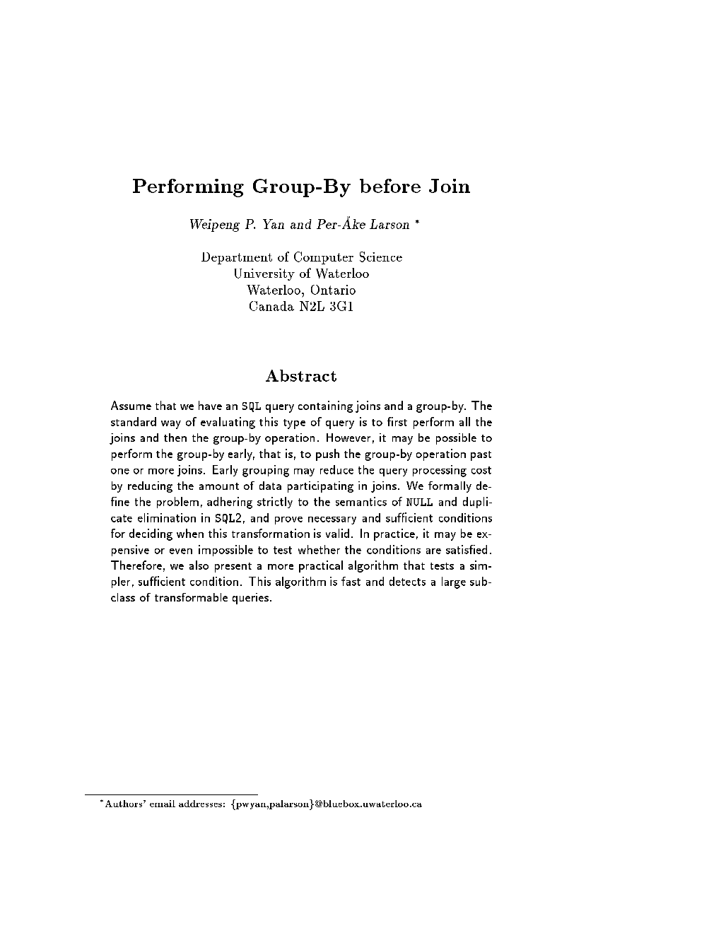 Performing Group-By Before Join (PDF)