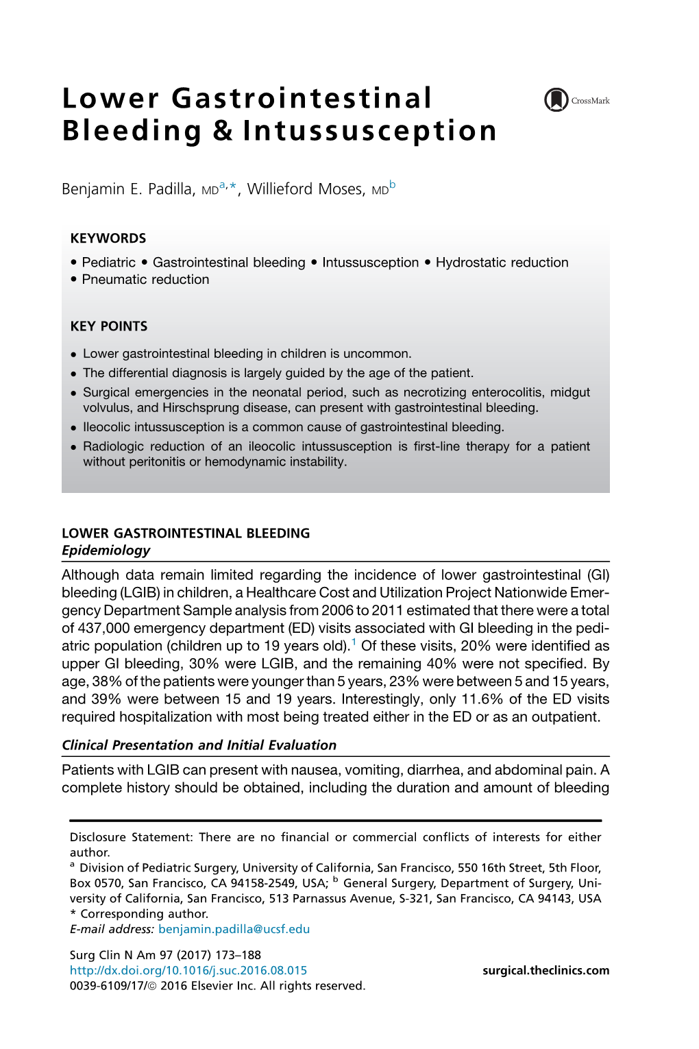 Lower Gastrointestinal Bleeding & Intussusception