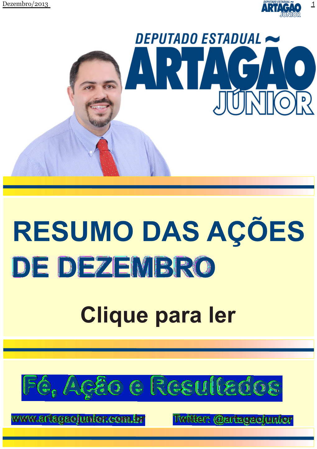 RESUMO DAS AÇÕES DE DEZEMBRO Clique Para Ler