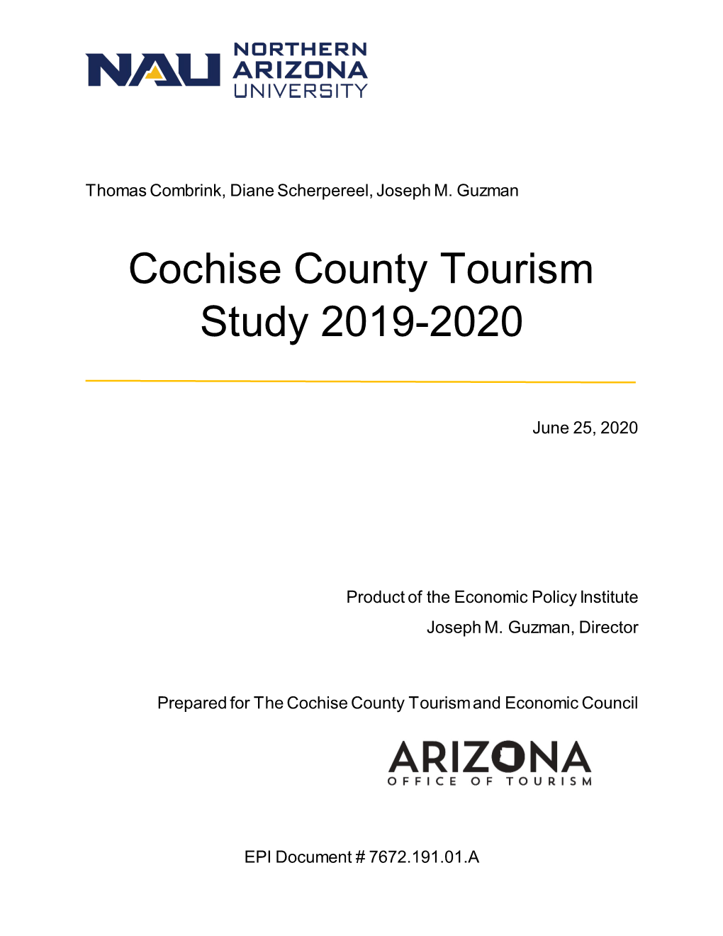 Cochise County Tourism Study 2019-2020
