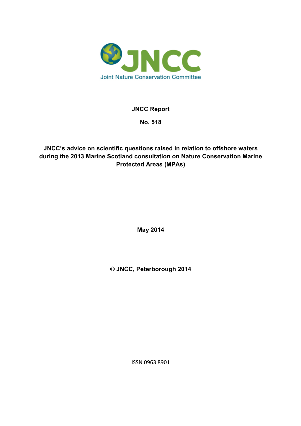 JNCC's Advice on Scientific Questions Raised in Relation to Offshore Waters