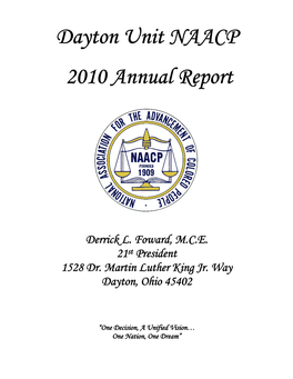 Dayton Unit NAACP 2010 Annual Report
