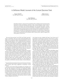 A Diffusion Model Account of the Lexical Decision Task