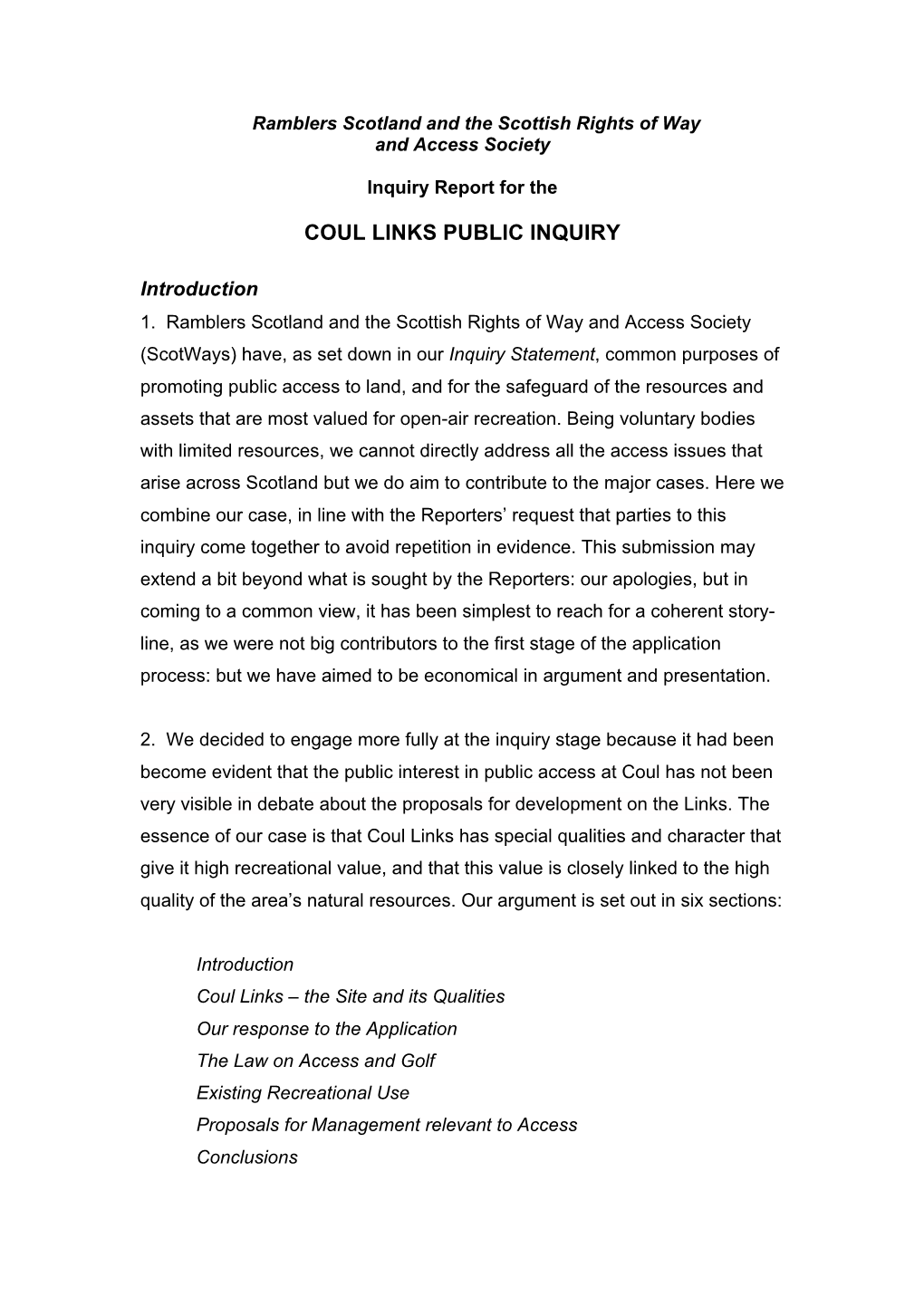 Coul Links Public Inquiry