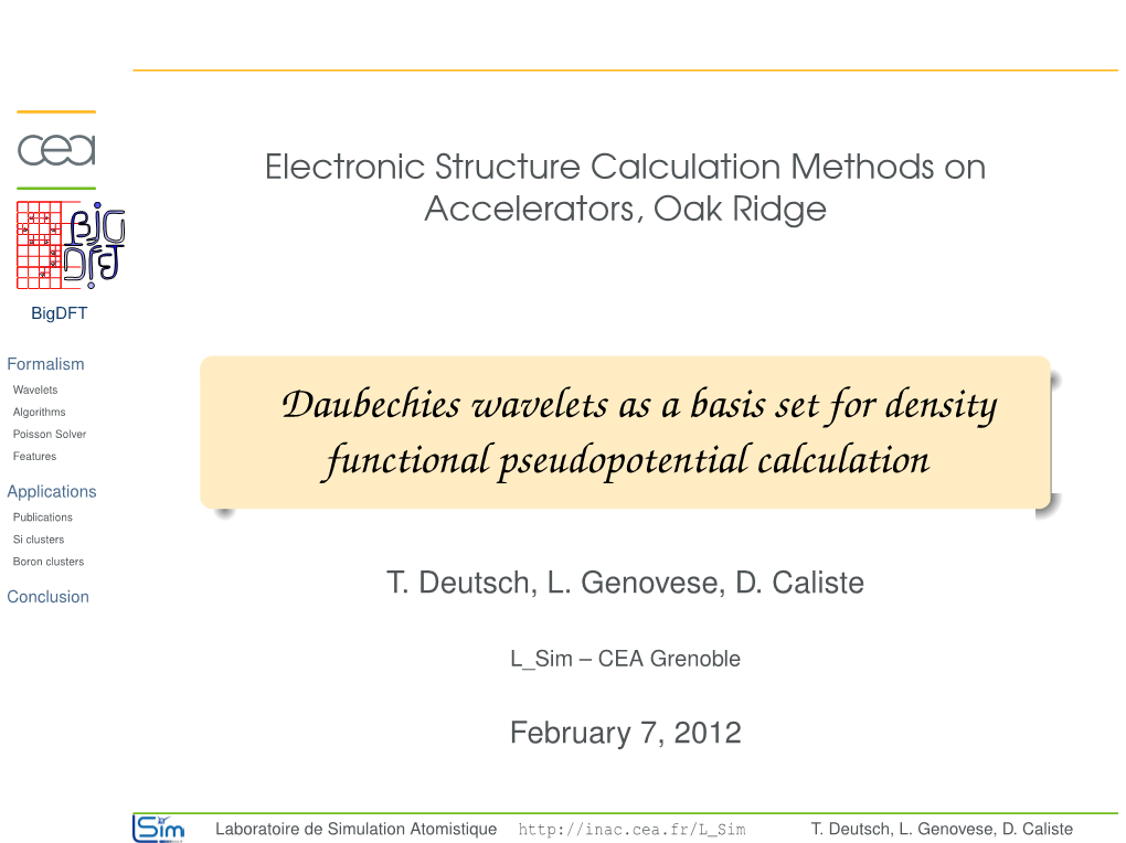 Daubechies Wavelets As a Basis Set for Density Functional