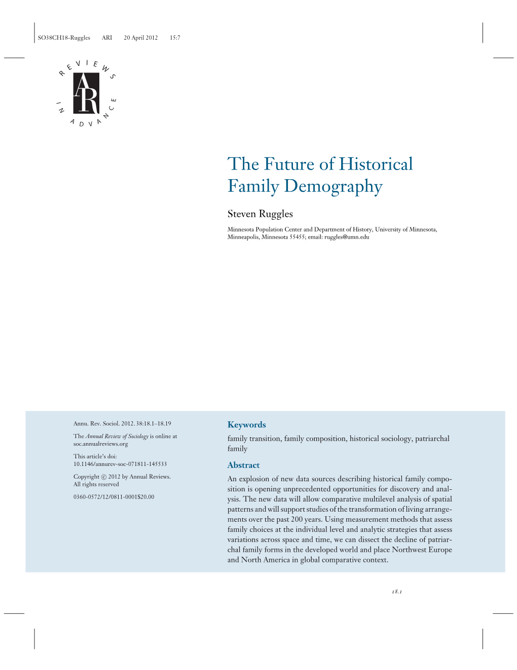 The Future of Historical Family Demography