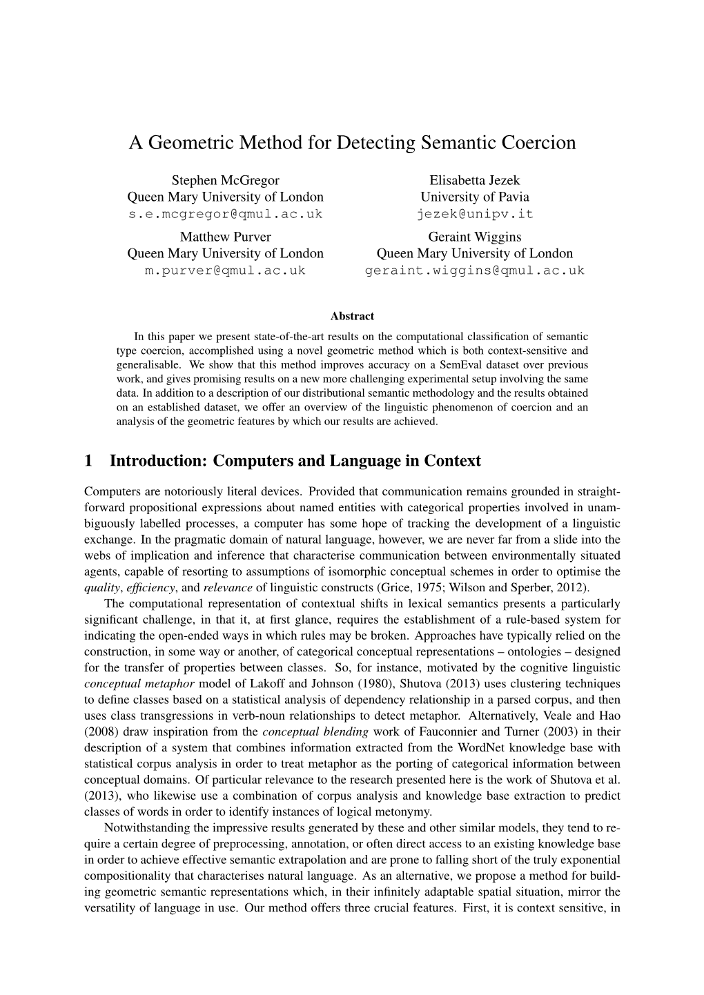 A Geometric Method for Detecting Semantic Coercion