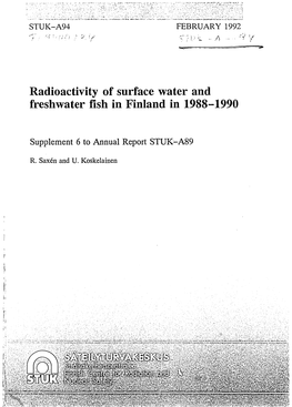 Radioactivity of Surface Water and Freshwater Fish in Finland in 1988-1990