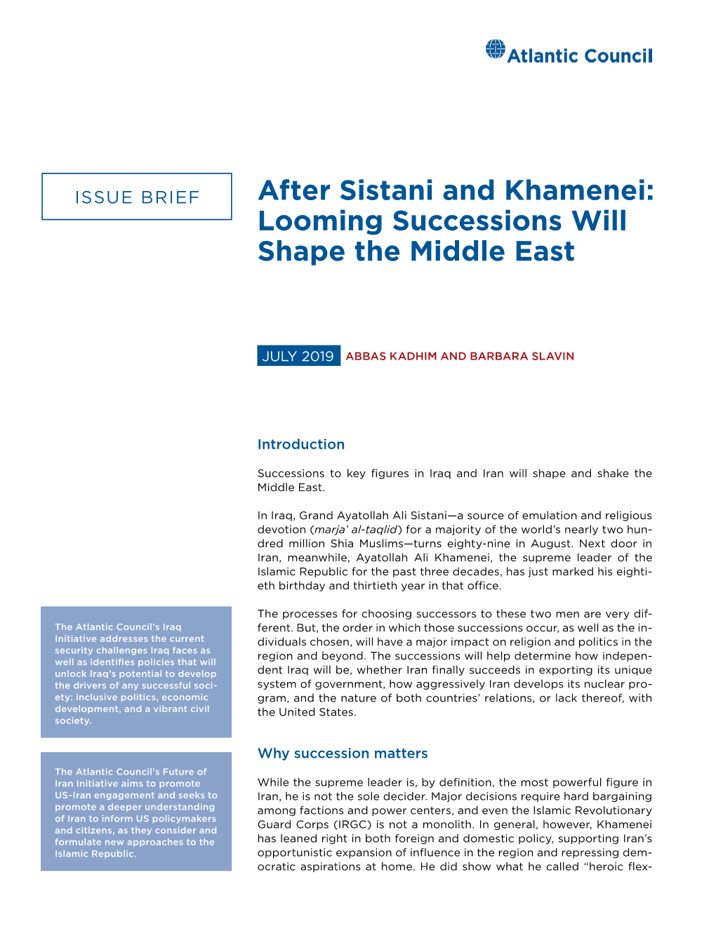 After Sistani and Khamenei: Looming Successions Will Shape the Middle East