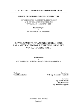 Development of an Industrial Line Parametric Editor In