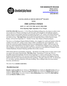 The Little Foxes Sept