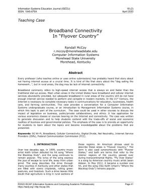 Broadband Connectivity in “Flyover Country”