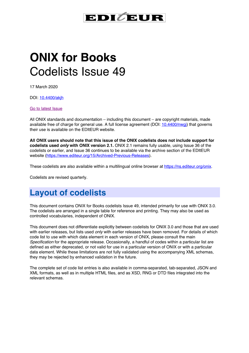 ONIX for Books Codelists Issue 49