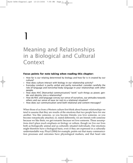 Meaning and Relationships in a Biological and Cultural Context