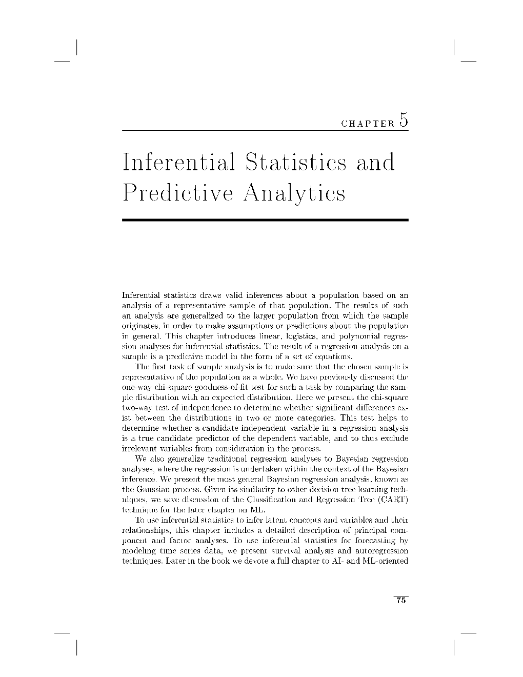 Inferential Statistics and Predictive Analytics