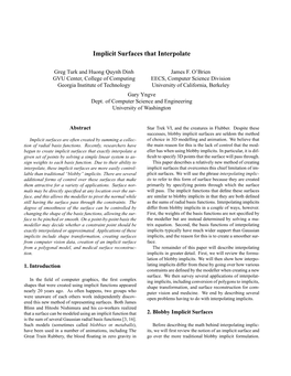 Implicit Surfaces That Interpolate