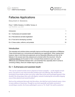 Fallacies Applications Document 2: Solutions