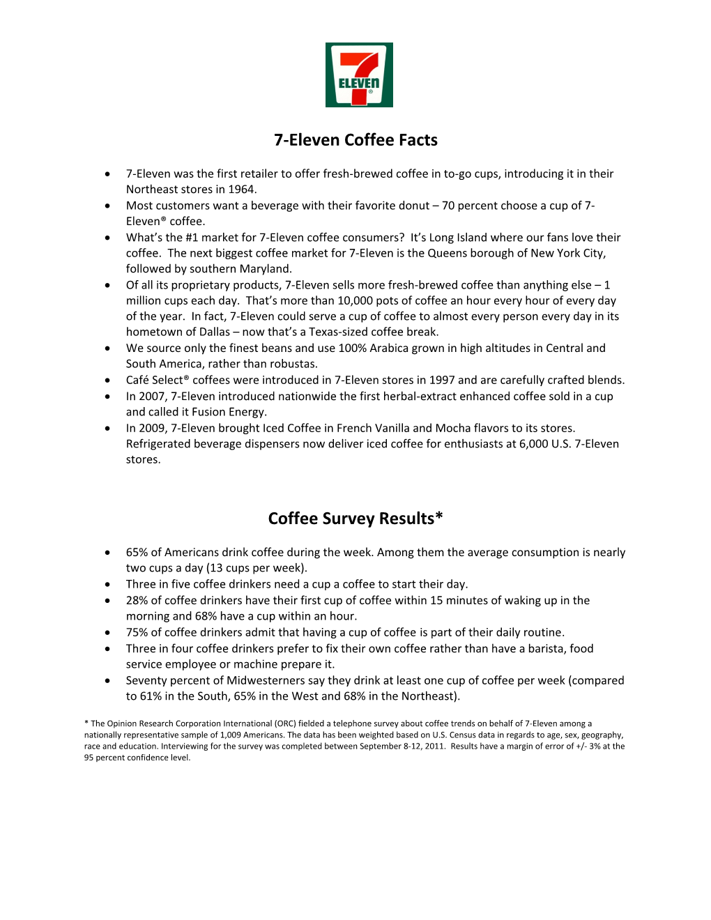 7-Eleven Coffee Facts