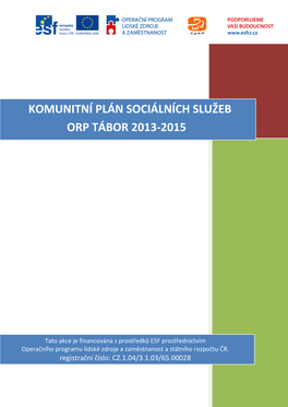 Komunitní Plán Sociálních Služeb Orp Tábor 2013-2015