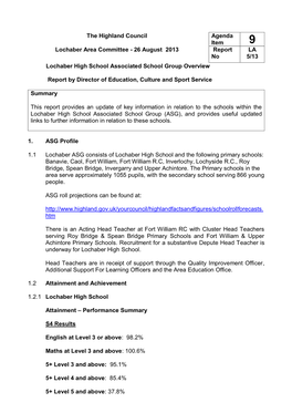 Lochaber High School Associated School Group Overview