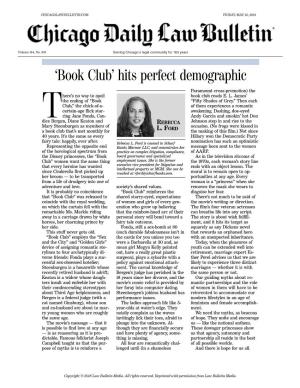 Book Club’Hits Perfect Demographic Paramount Cross-Promotion) the H E R E ’S No Way to Spoil Book Club Reads E