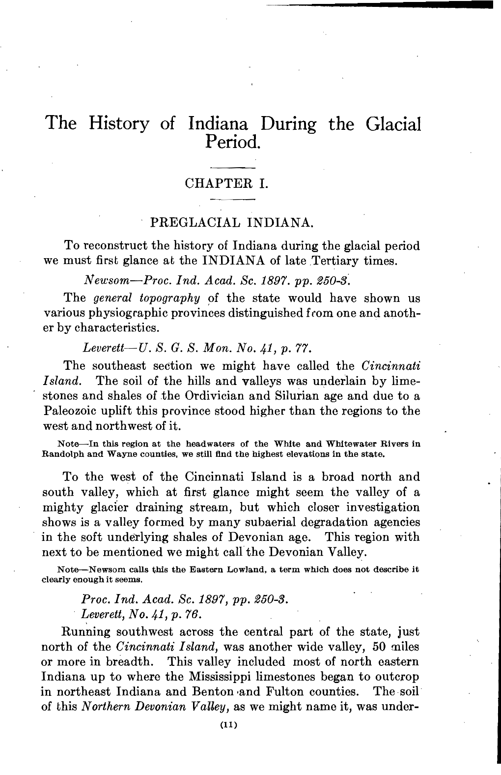 The History of Indiana During the Glacial Period