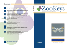 Contents a Peer-Reviewed Open-Access Journal Zookeys 897