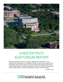 Chester Fritz Auditorium Report