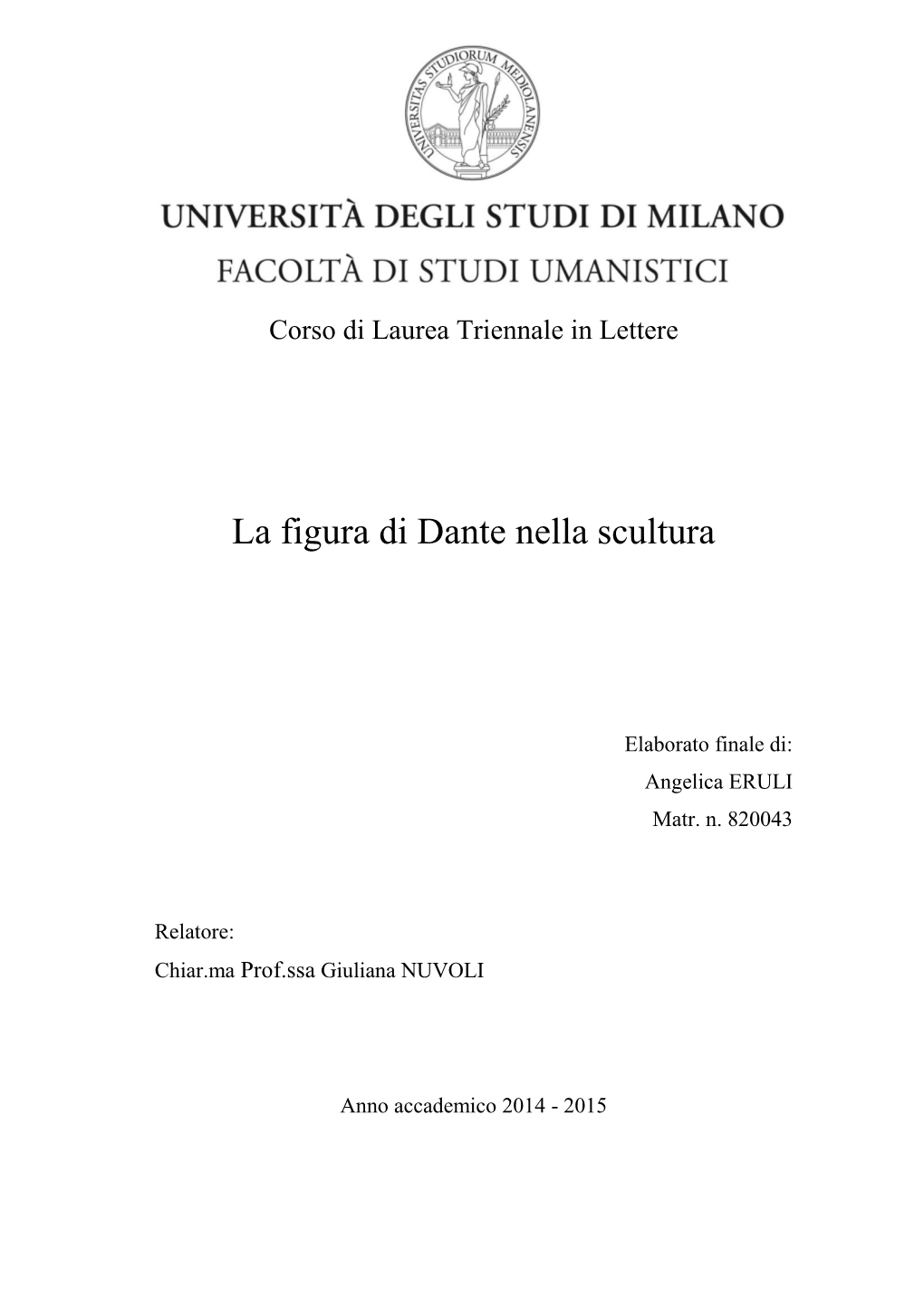 La Figura Di Dante Nella Scultura