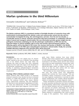 Marfan Syndrome in the Third Millennium