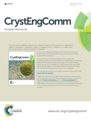 Crystengcomm Accepted Manuscript