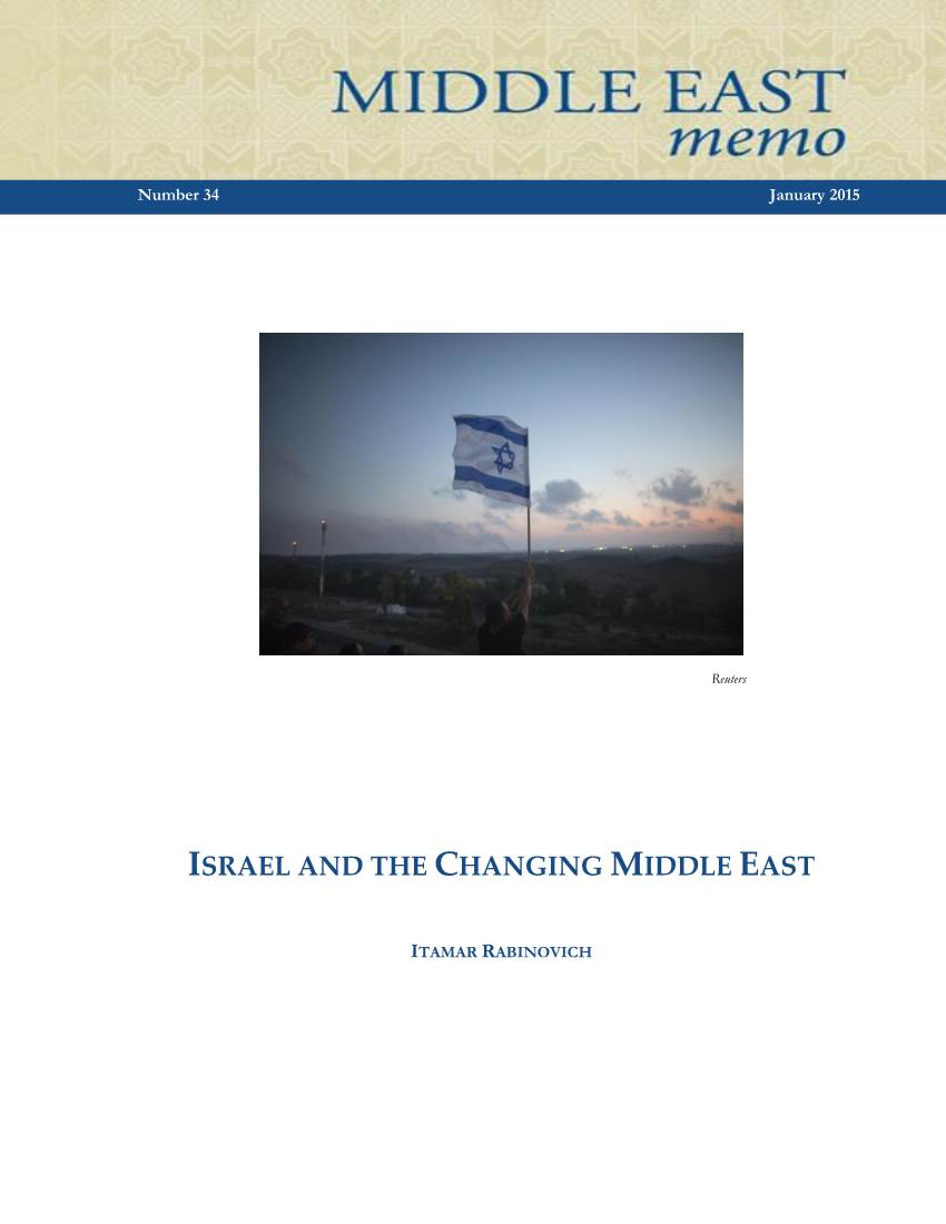 Israel and the Changing Middle East