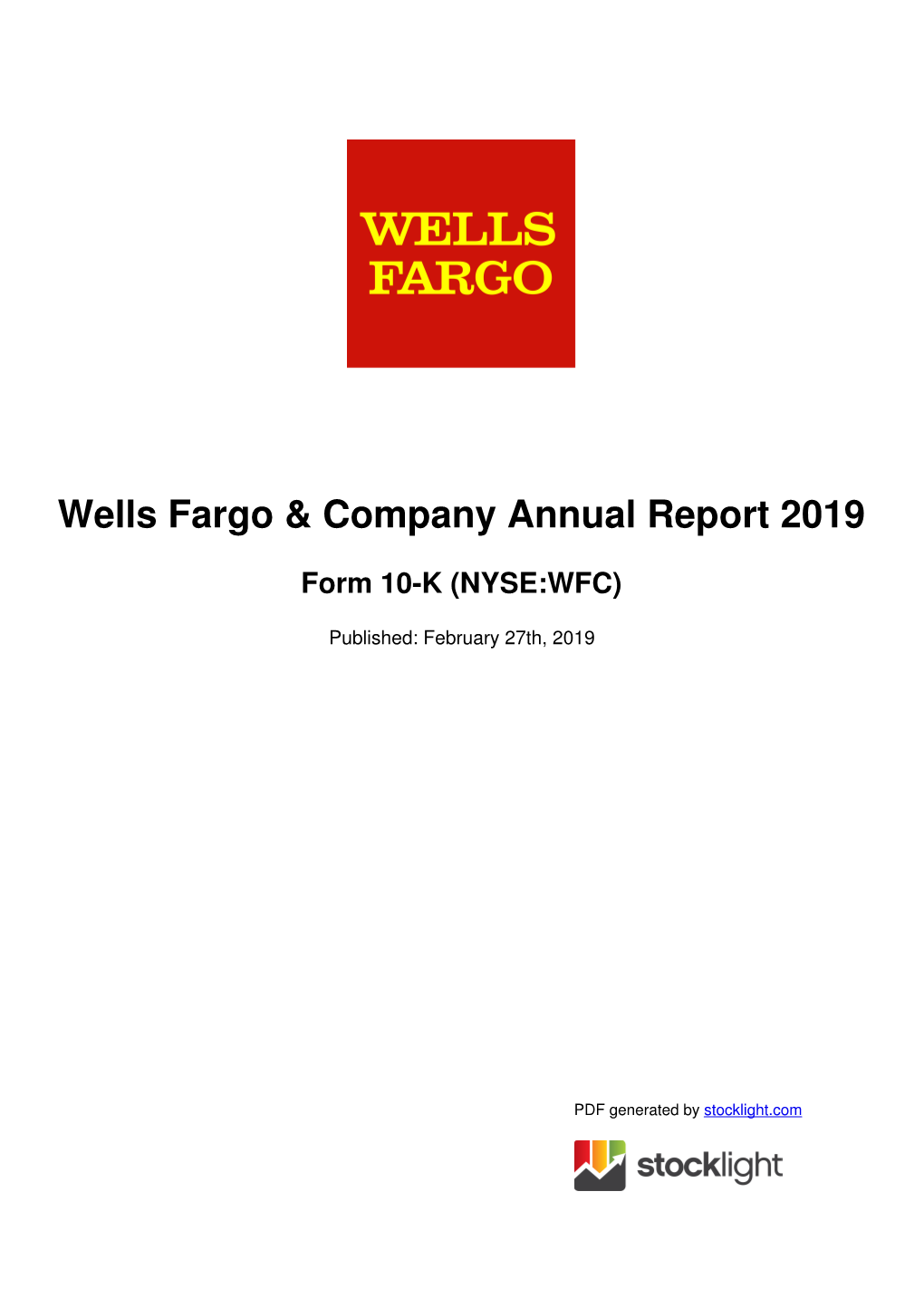 Wells Fargo & Company Annual Report 2019