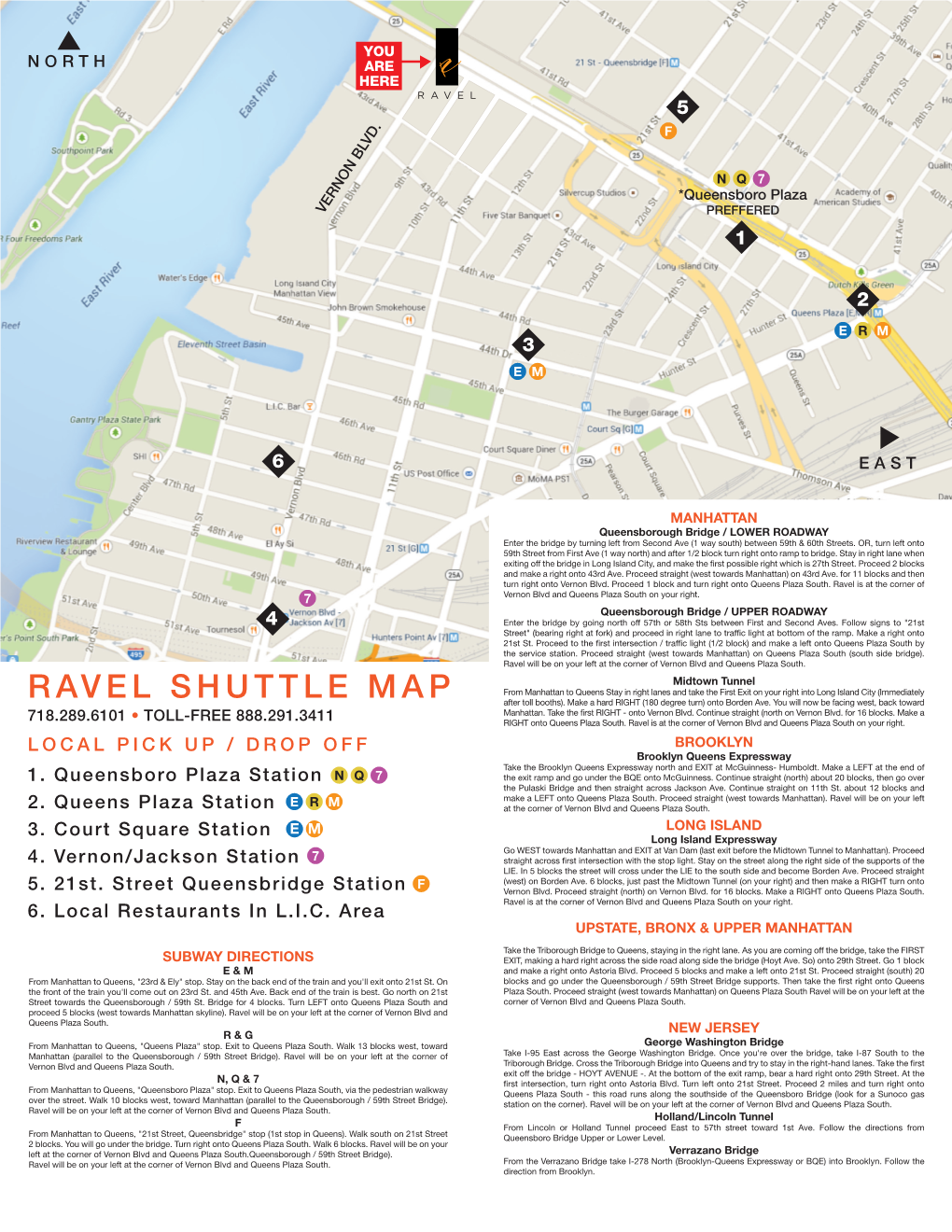 RAVEL SHUTTLE MAP After Toll Booths)