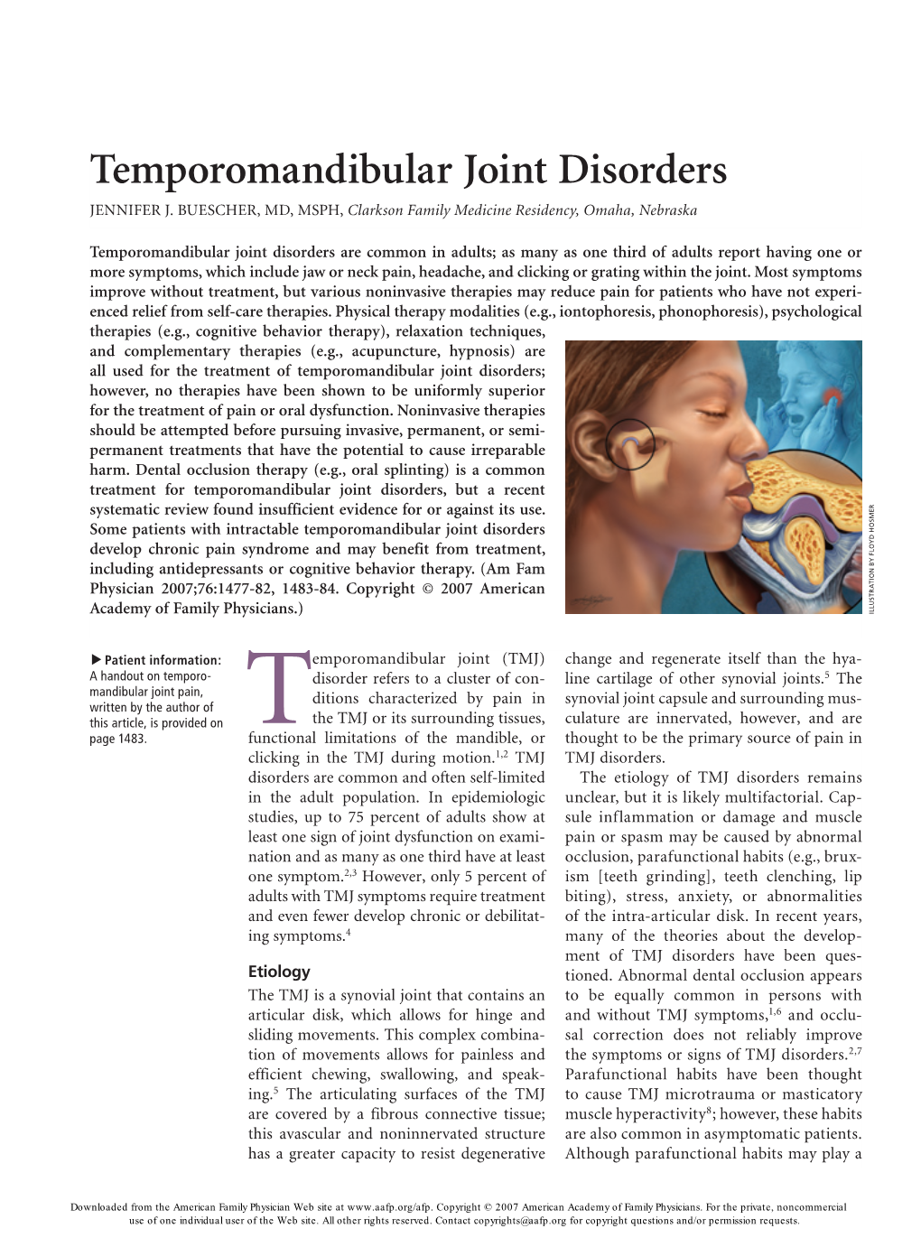 Temporomandibular Joint Disorders JENNIFER J