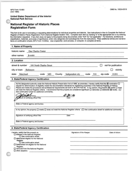 National Register of Historic Places Registration Form