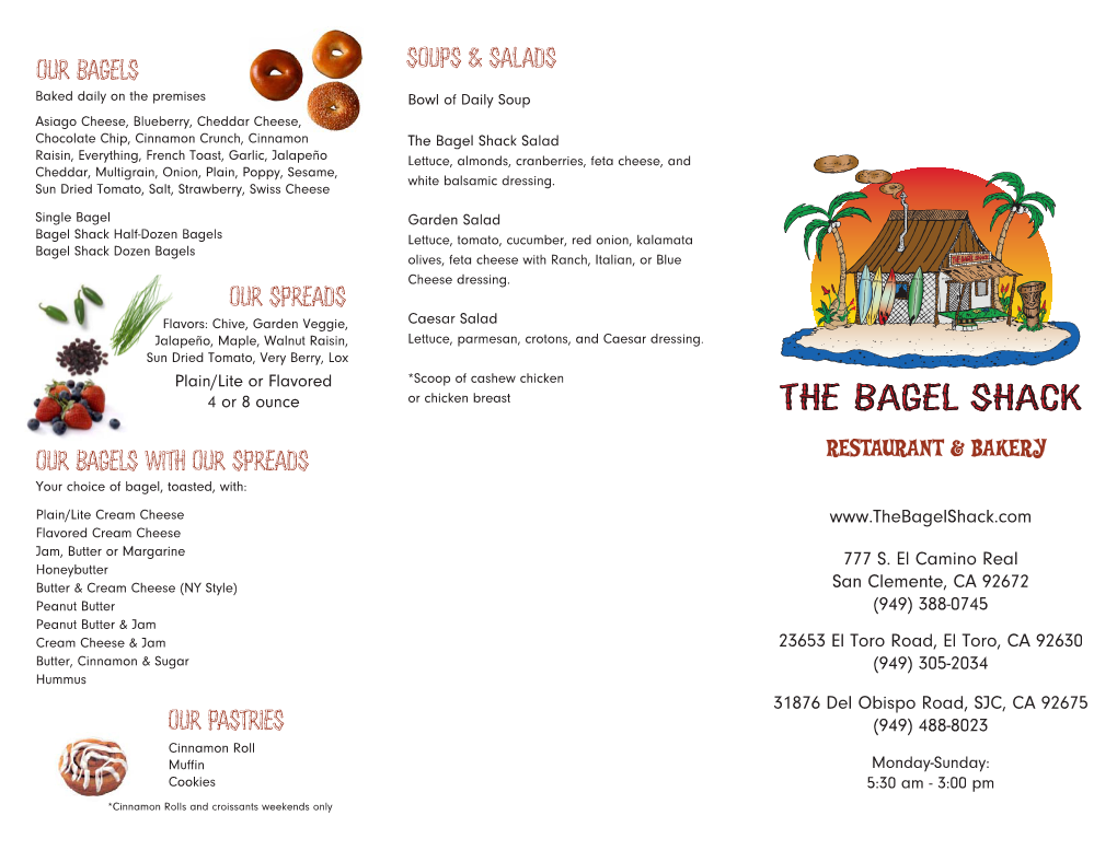 Our Bagels Soups & Salads Our Spreads